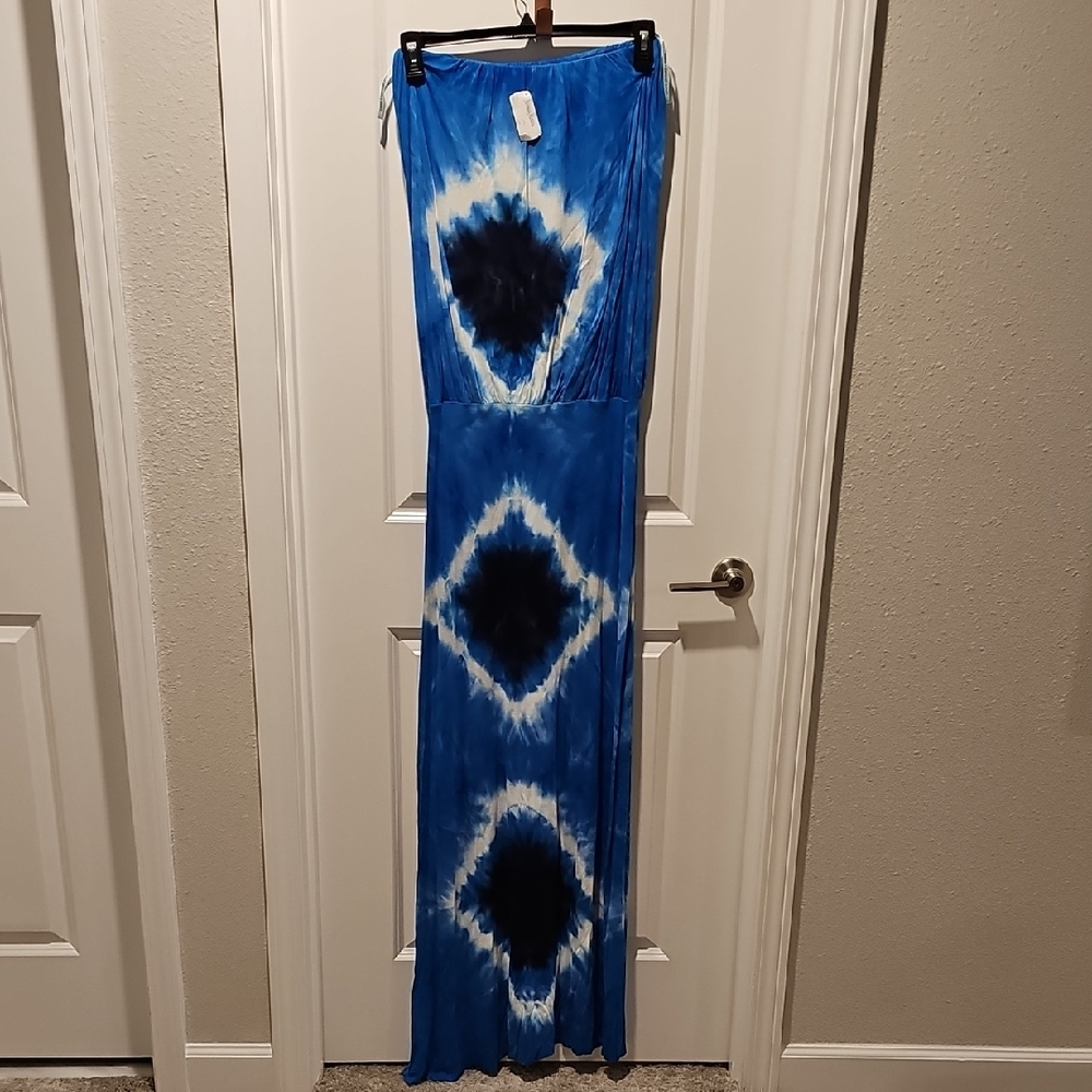 Young Fabulous & Broke Blue and White Tie-Dye Maxi Dress
